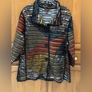 Multiples Multicolor Striped Kimono style Shacket  Xl